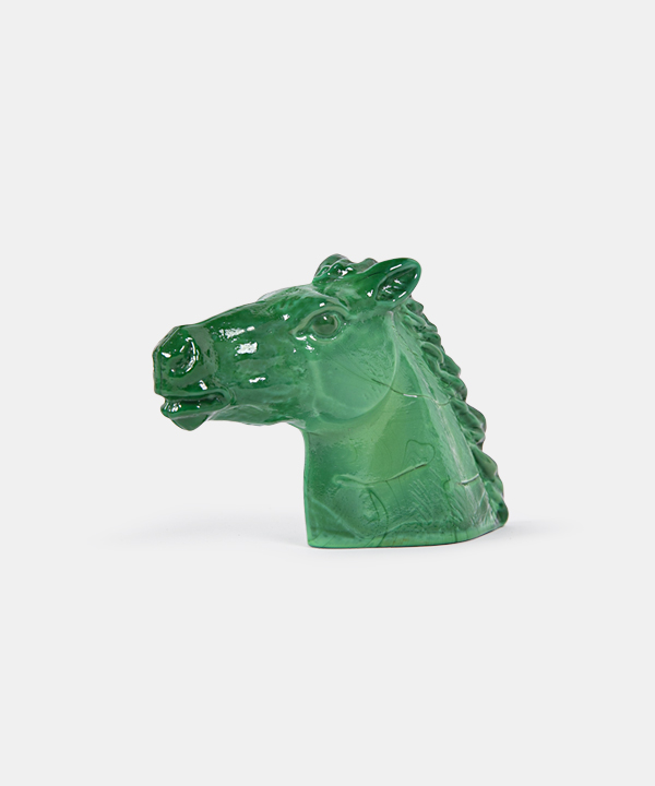 100382. Vintage Green Horse Sculpture