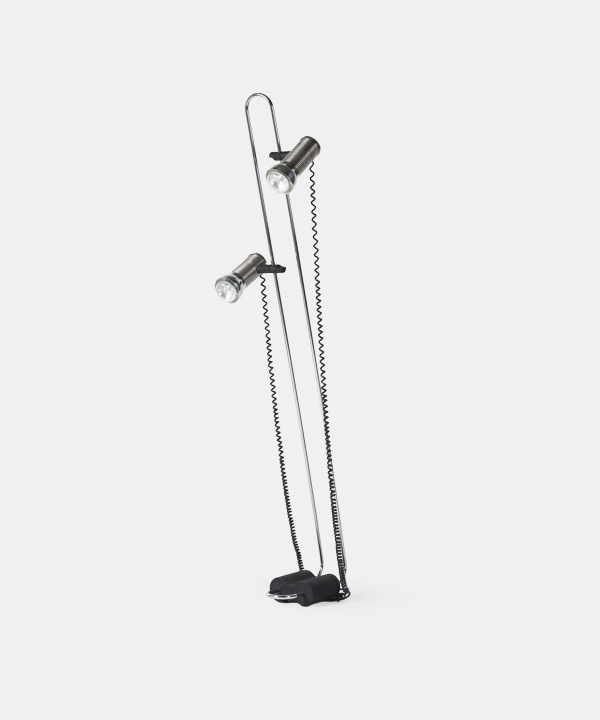 100398. Chrome Twin Spot Floor Lamp 70's